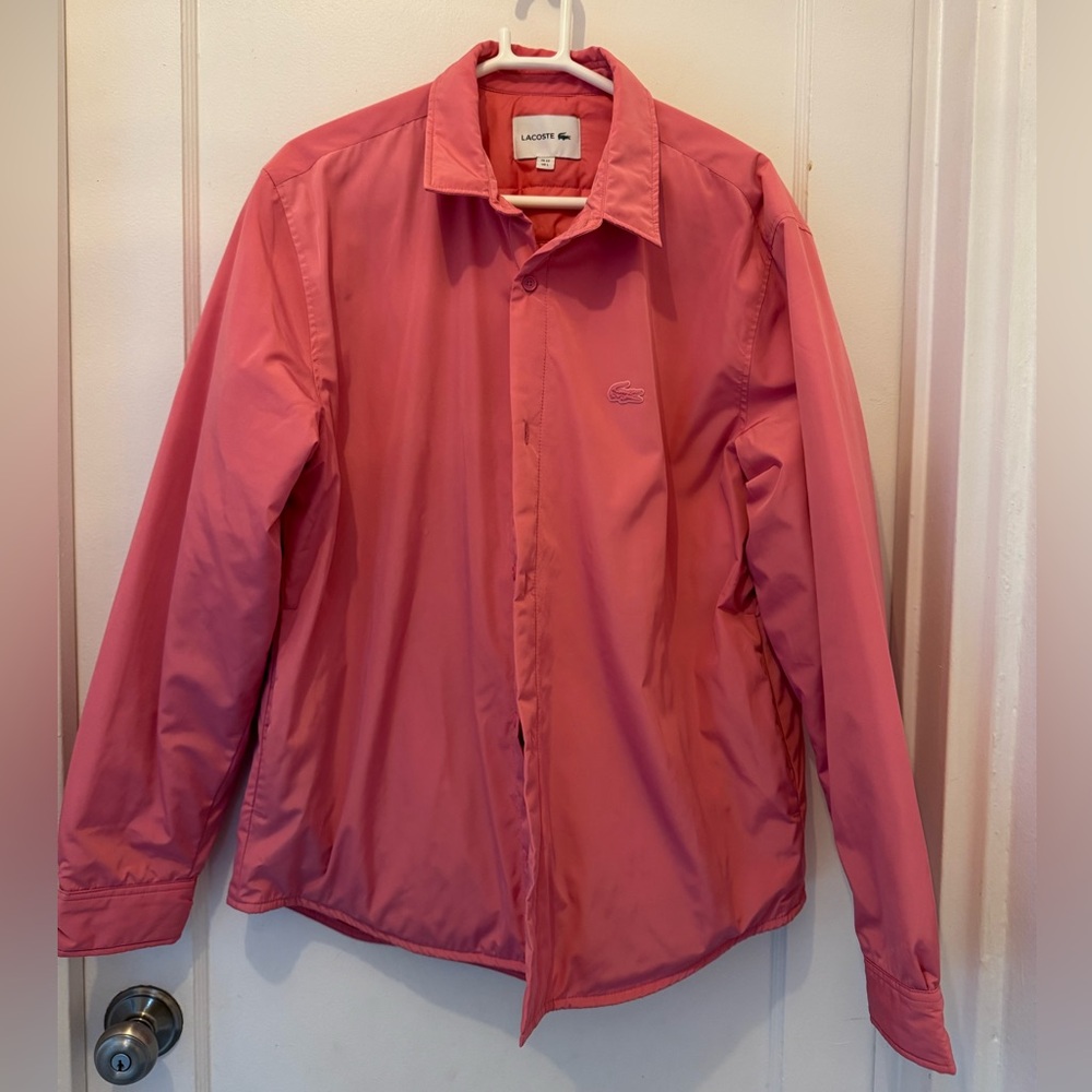 Lacoste Pink Button-Up Jacket / shacket, lightly padded